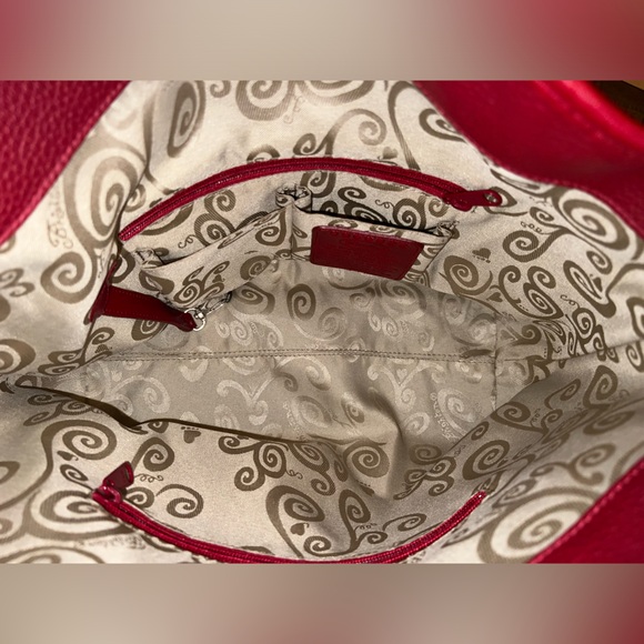 Brighton Red Shoulder Bag Heart Pattern - Picture 3 of 7